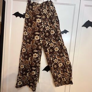 Rhythm Brown Wideleg Flower Pants Size 4